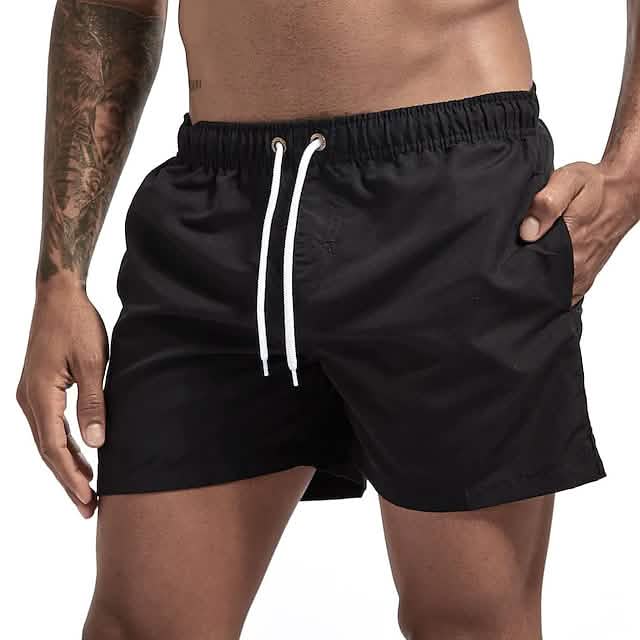 Men's Swim Shorts with Mesh Liners Men's Bottoms Black M - DailySale
