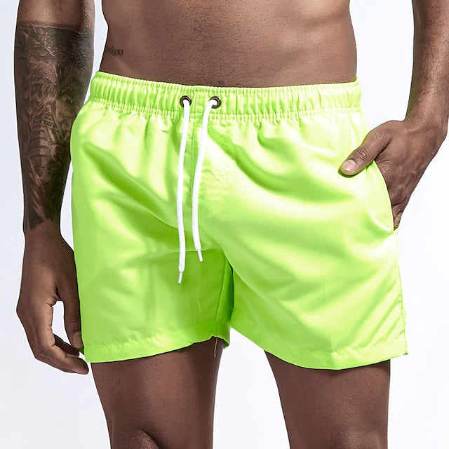 Men's Swim Shorts with Mesh Liners Men's Bottoms Fluorescent Yellow M - DailySale
