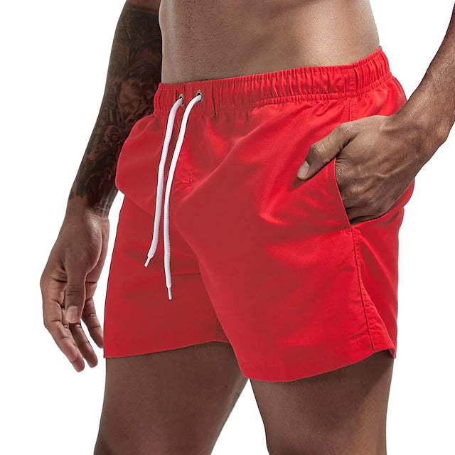 Men's Swim Shorts with Mesh Liners Men's Bottoms Red M - DailySale