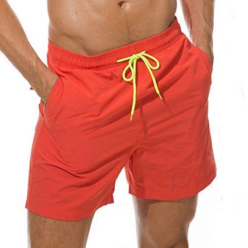 Men's Swim Trunks Quick Dry Beach Shorts with Pockets Men's Bottoms Black 2XL - DailySale