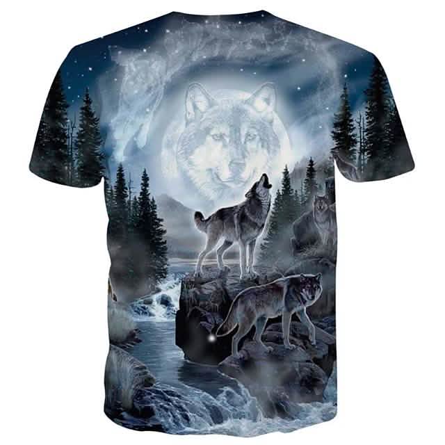 Men's T-Shirt 3D Animal Print Short Sleeve Daily Tops Streetwear Exaggerated Rainbow Men's Clothing - DailySale