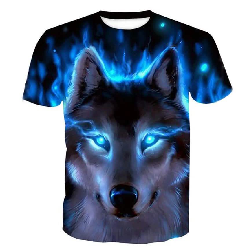 Men's T-Shirt Graphic Animal Plus Size Print Short Sleeve Halloween Tops Men's Clothing Blue S - DailySale
