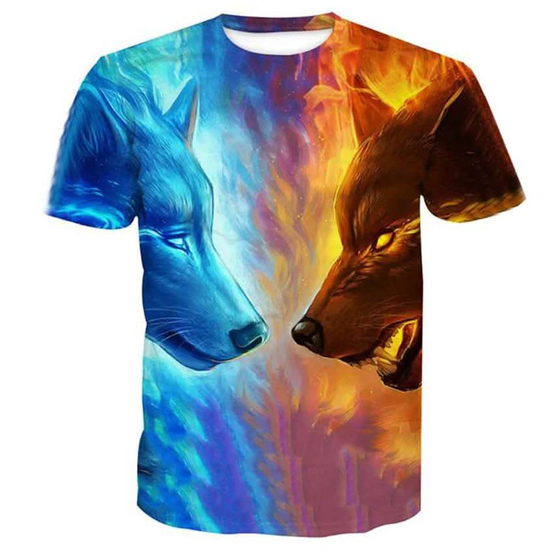 Men's T-Shirt Graphic Animal Plus Size Print Short Sleeve Halloween Tops Men's Clothing Yellow S - DailySale