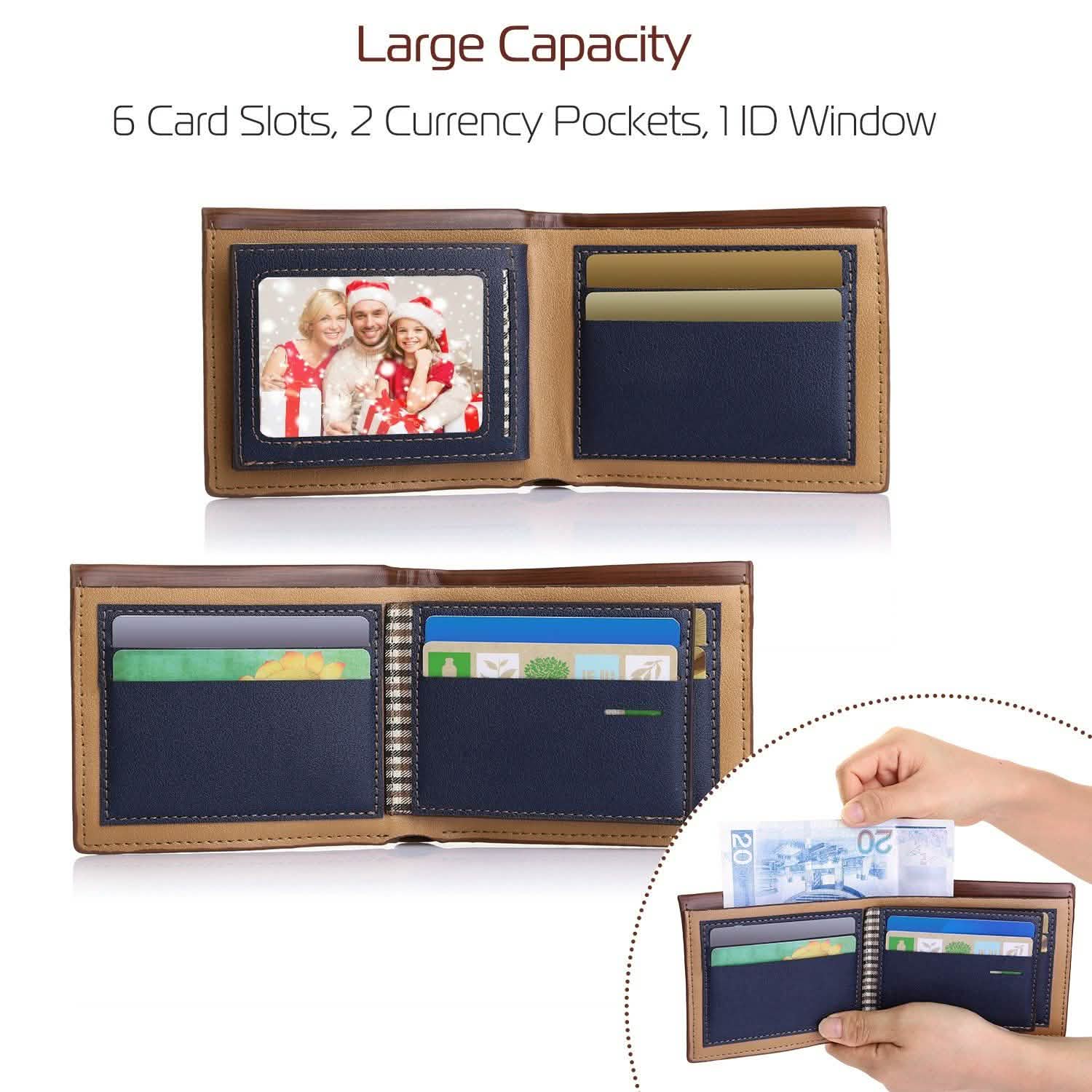 Men's Wallet PU Leather Bifold Purse Credit Card Holders Men's Accessories - DailySale