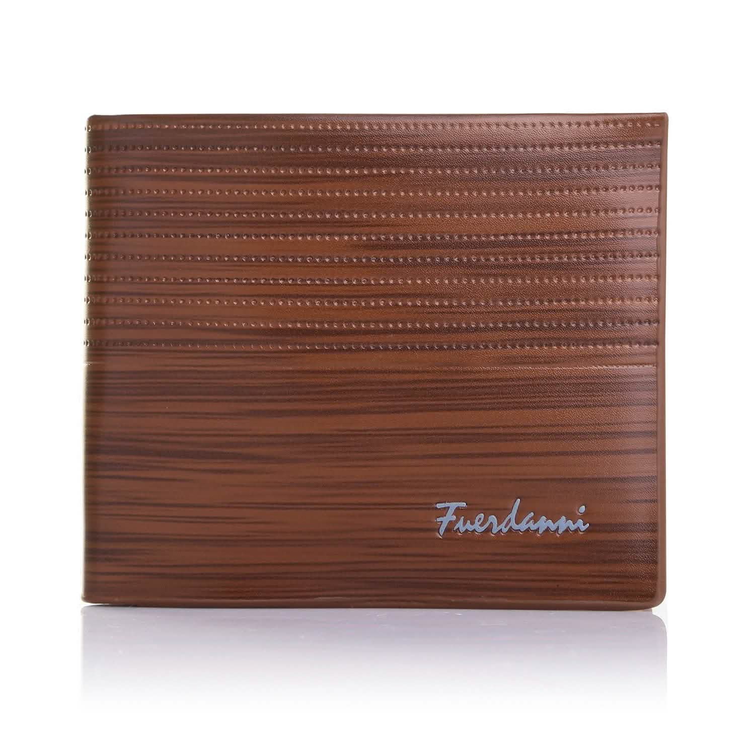 Men's Wallet PU Leather Bifold Purse Credit Card Holders Men's Accessories Light Coffee - DailySale