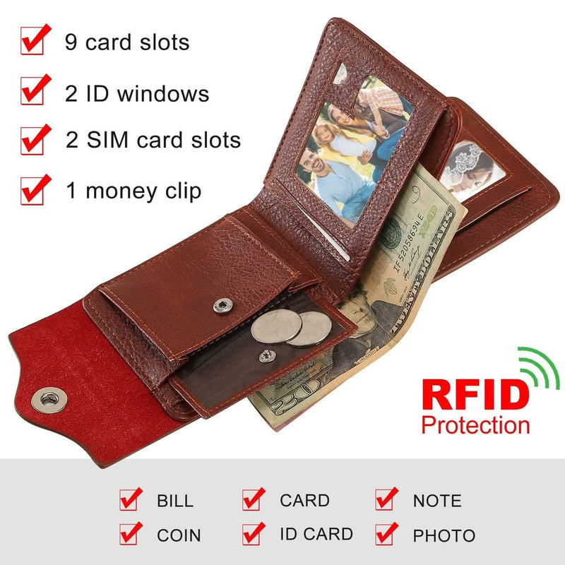 Men's Wallet PU Leather BiFold RFID Blocking Card Holder Men's Accessories - DailySale