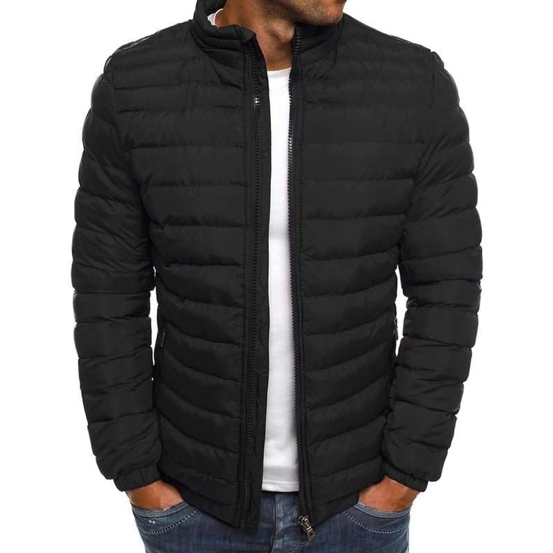 Men's Warm Windproof Puffer Bubble Jacket Men's Outerwear Black S - DailySale