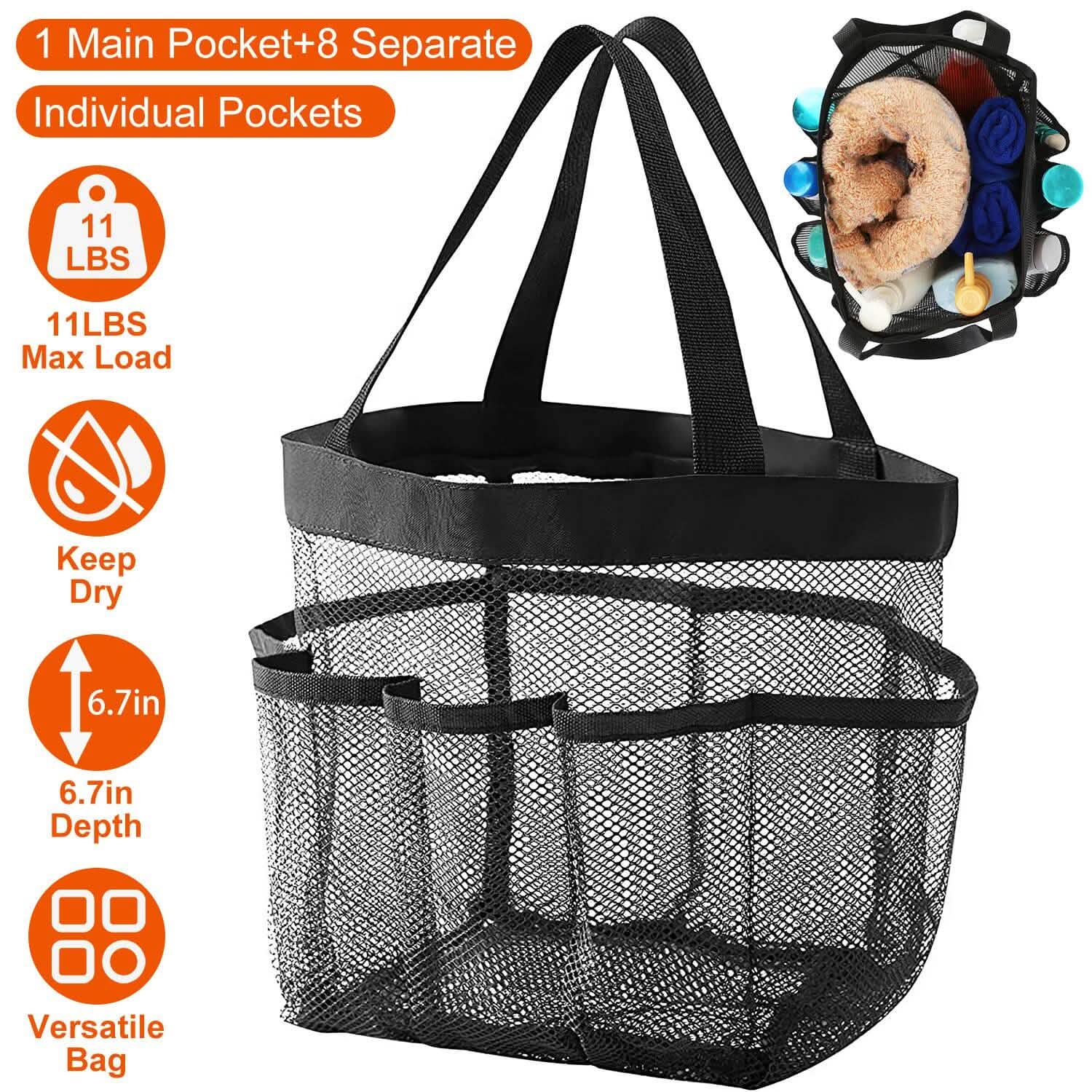 Mesh Shower Caddy Bag Organizer Storage Hanging Basket Bags & Travel - DailySale