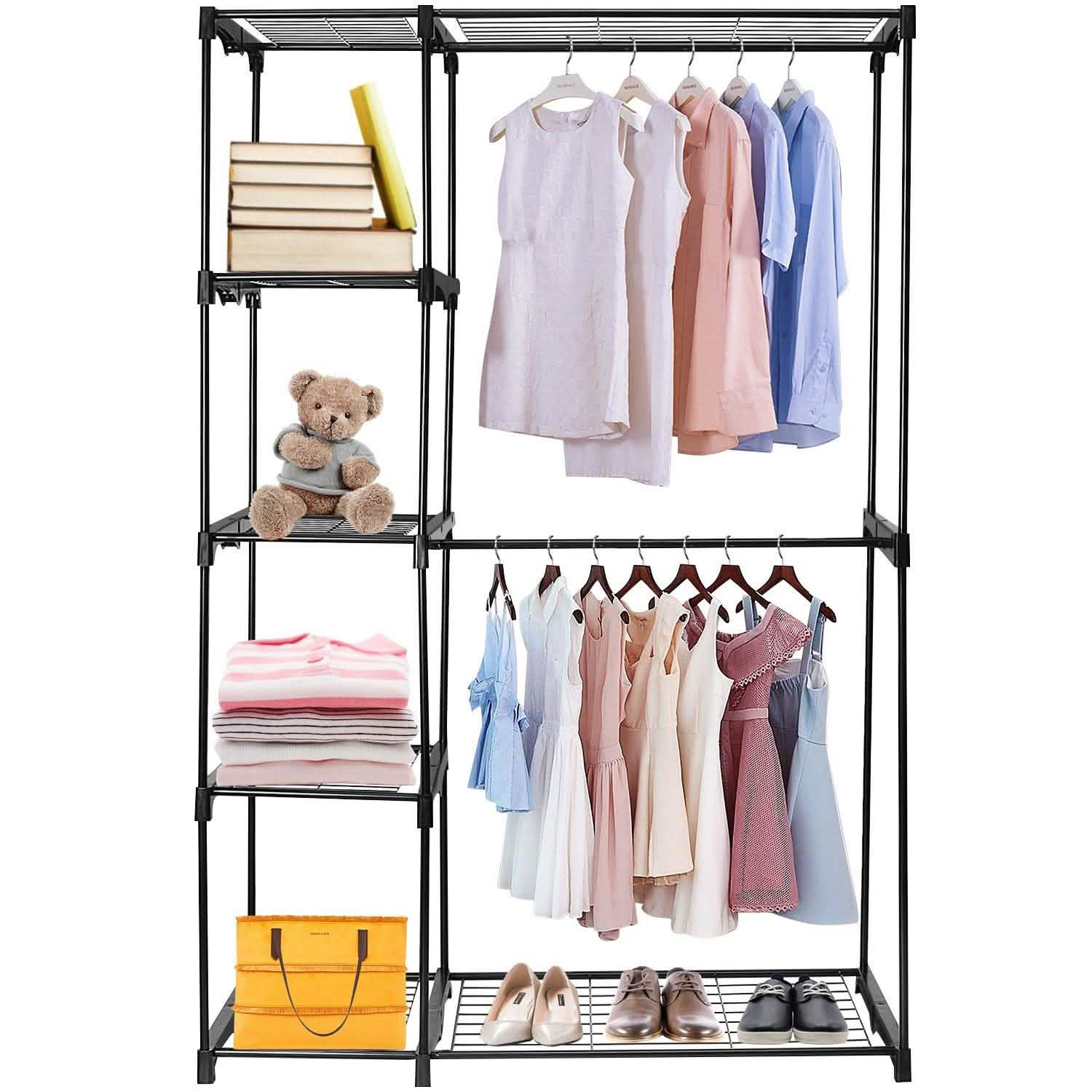 Metal Closet Deluxe Double Rod Closet & Storage - DailySale