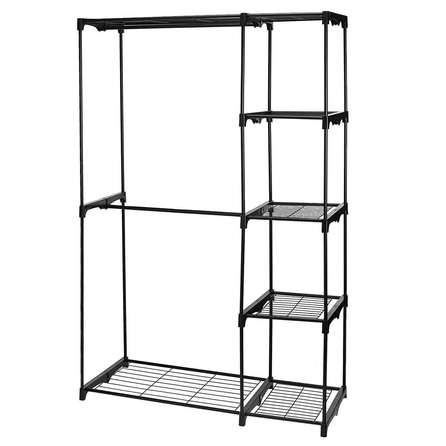 Metal Closet Deluxe Double Rod Closet & Storage - DailySale