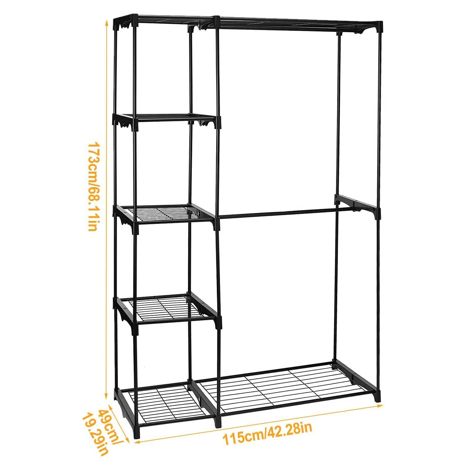 Metal Closet Deluxe Double Rod Closet & Storage - DailySale