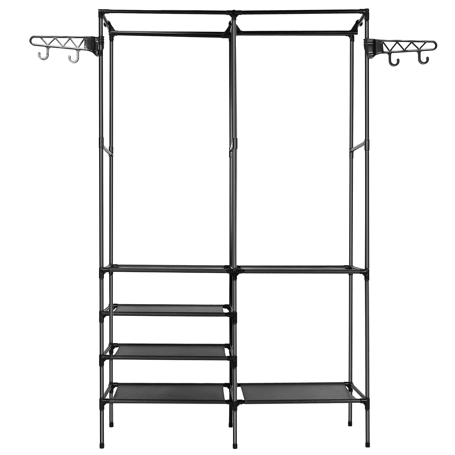 Metal Garment Rack Shoe Clothing Organizer Shelves Closet & Storage - DailySale