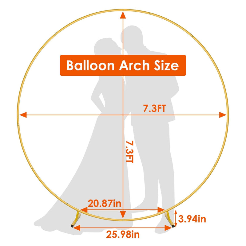 Metal Round Arch Reusable Backdrop Stand with Balloon Tools Holiday Decor & Apparel - DailySale