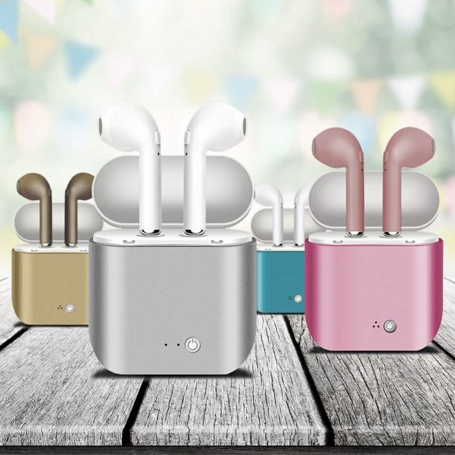 Metallic Wireless Earbuds and Charging Case