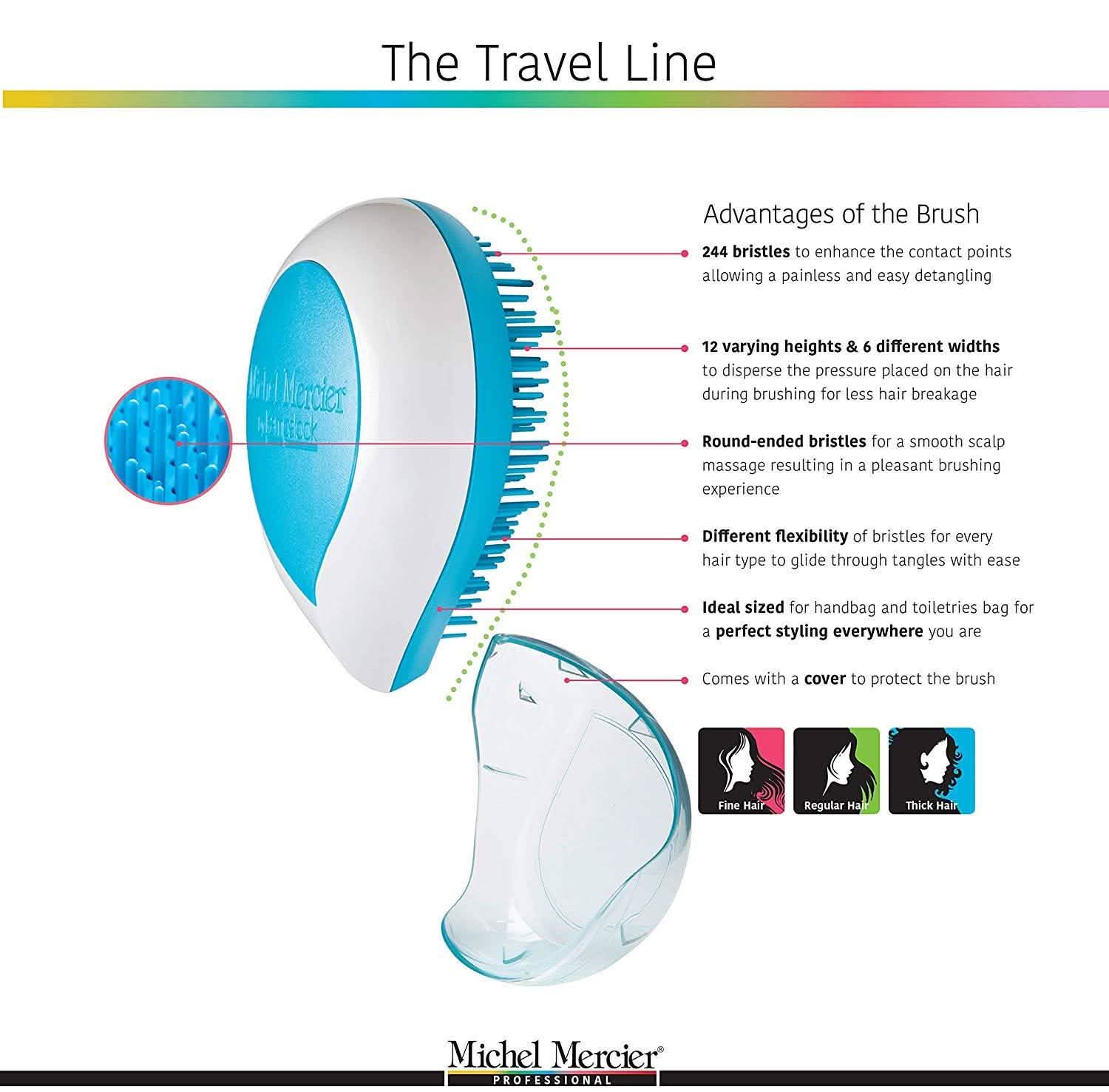 Michel Mercier Travel Size Detangling Brush Beauty & Personal Care - DailySale