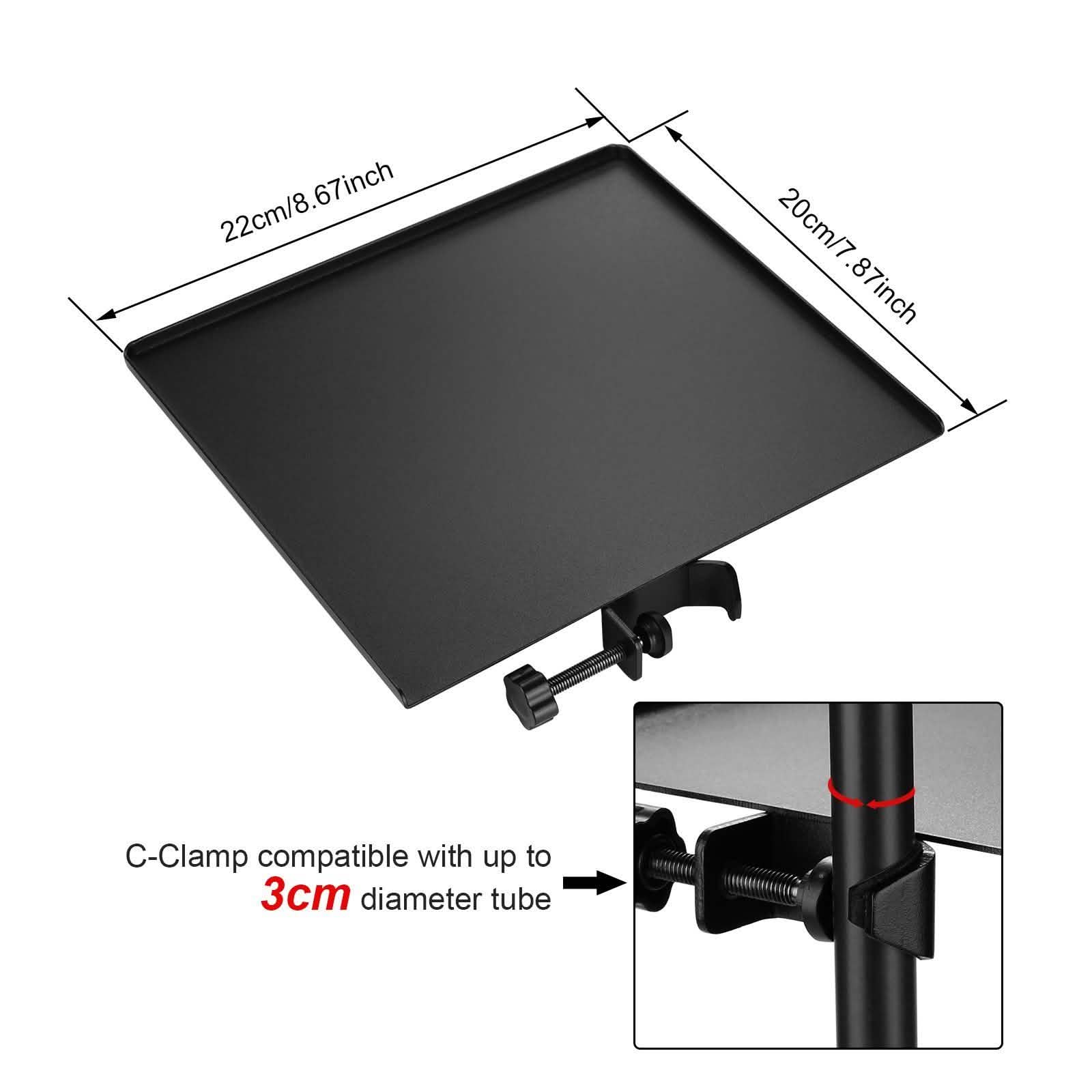 Microphone Stand Tray Clamp-on Rack Shelf Holder for Music Sheet Headphones & Audio - DailySale