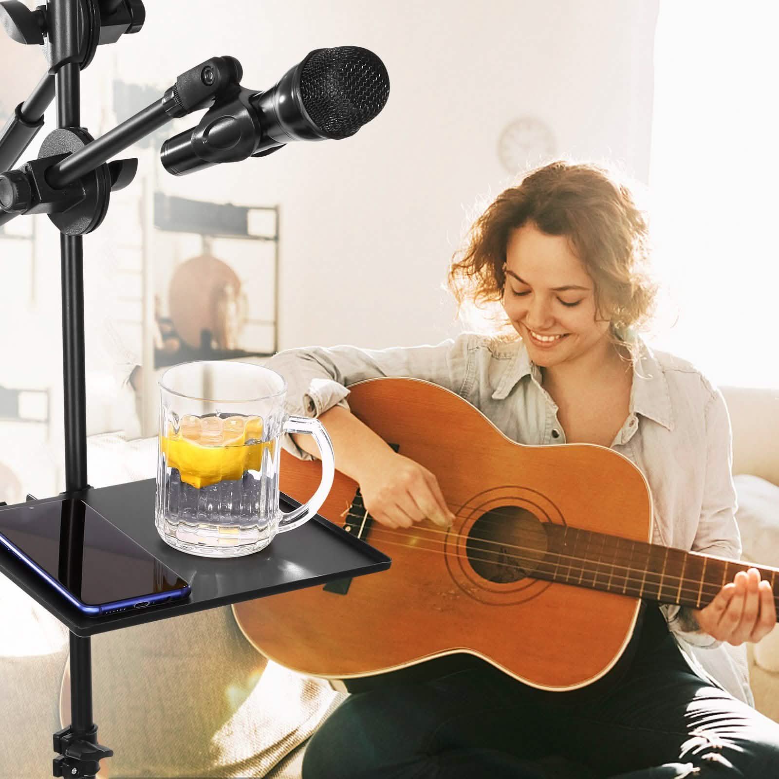 Microphone Stand Tray Clamp-on Rack Shelf Holder for Music Sheet Headphones & Audio - DailySale