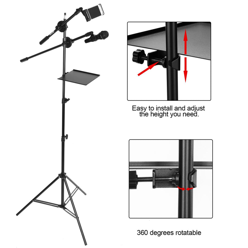 Microphone Stand Tray Clamp-on Rack Shelf Holder for Music Sheet Headphones & Audio - DailySale