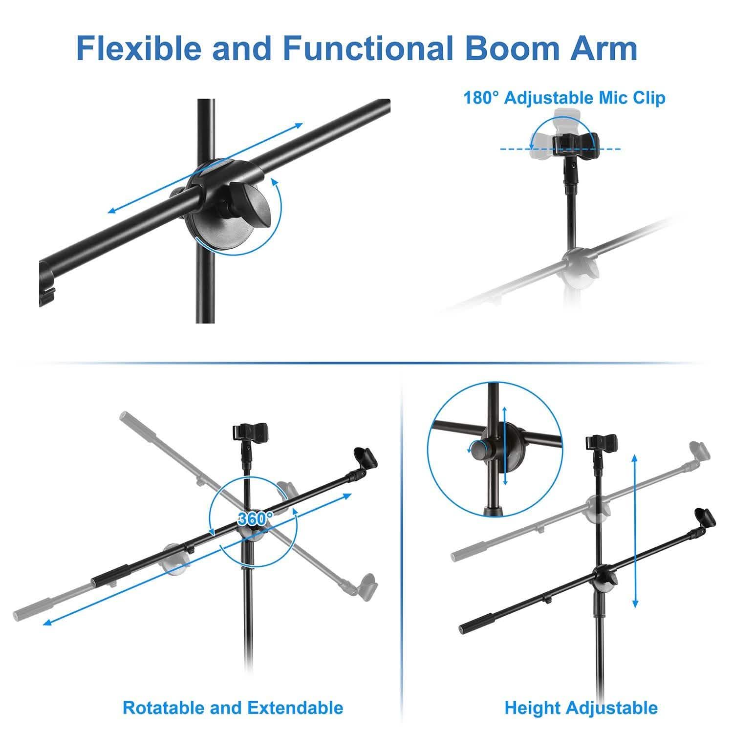 Microphone Stands Tripod Boom Mic Holders Headphones & Audio - DailySale