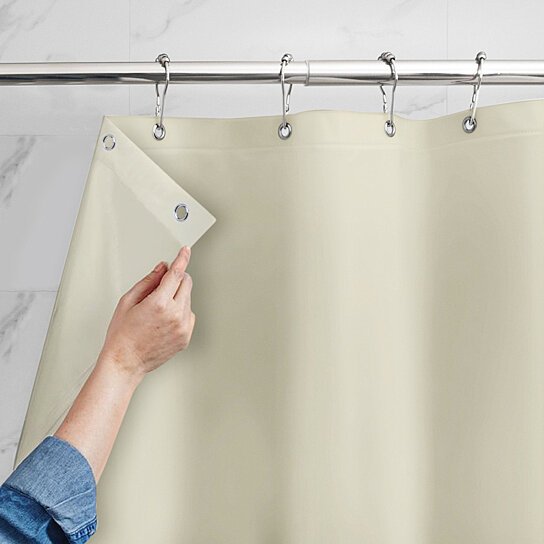 Mildew Resistant Heavyweight Vinyl Shower Curtain Liner with Magnets Metal Grommets Bath Tan 1-Pack - DailySale