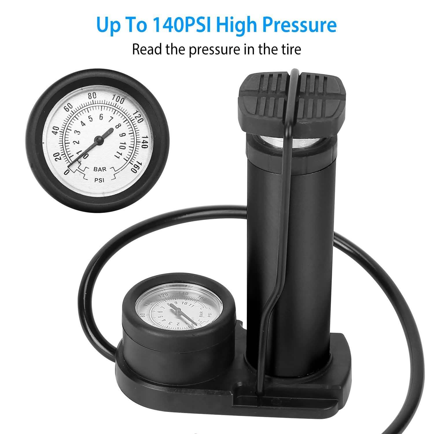 Mini Bike Foot Pump Portable Bicycle Tire Inflator Sports & Outdoors - DailySale