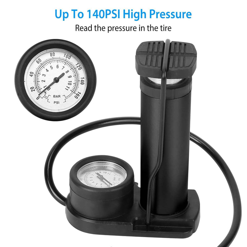 Mini Bike Foot Pump Portable Bicycle Tire Inflator Sports & Outdoors - DailySale