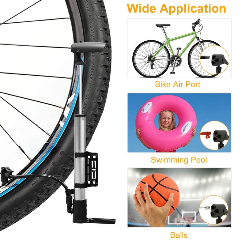 Mini Bike Pump Portable Bicycle Tire Inflator Sports & Outdoors - DailySale