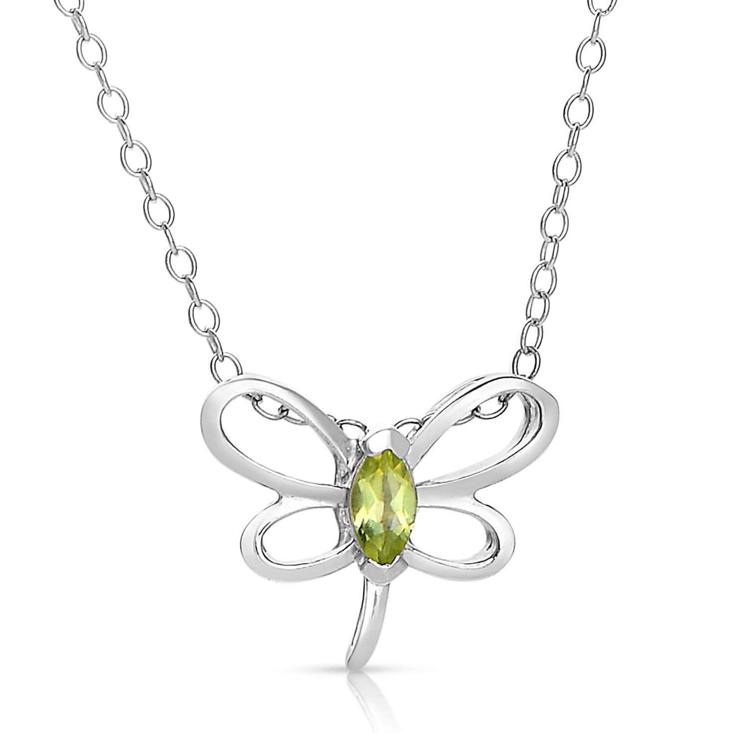 Mini Butterfly Necklace With Genuine Stone Necklaces - DailySale