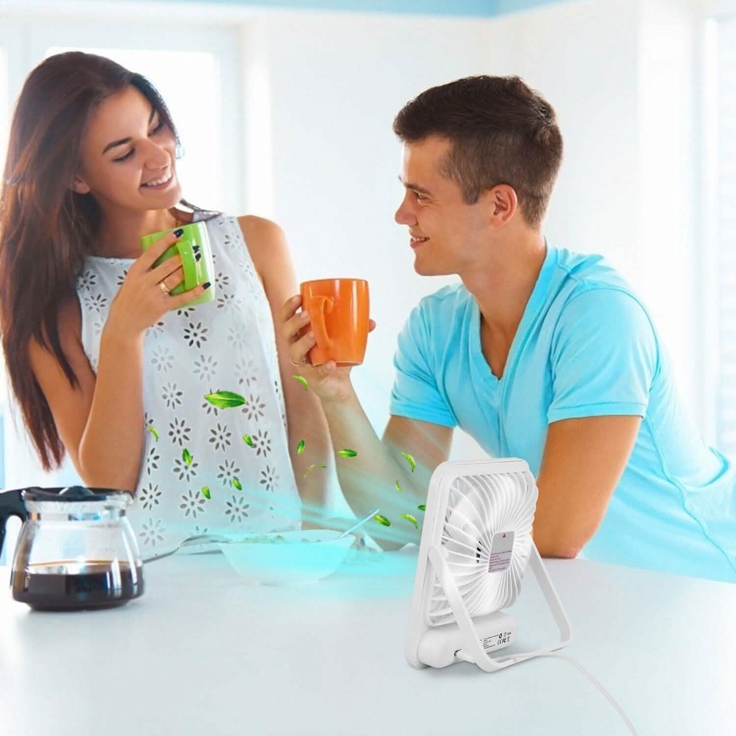 Mini Desktop Cooling Fan Rechargeable Battery Powered with LCD Display Computer Accessories - DailySale