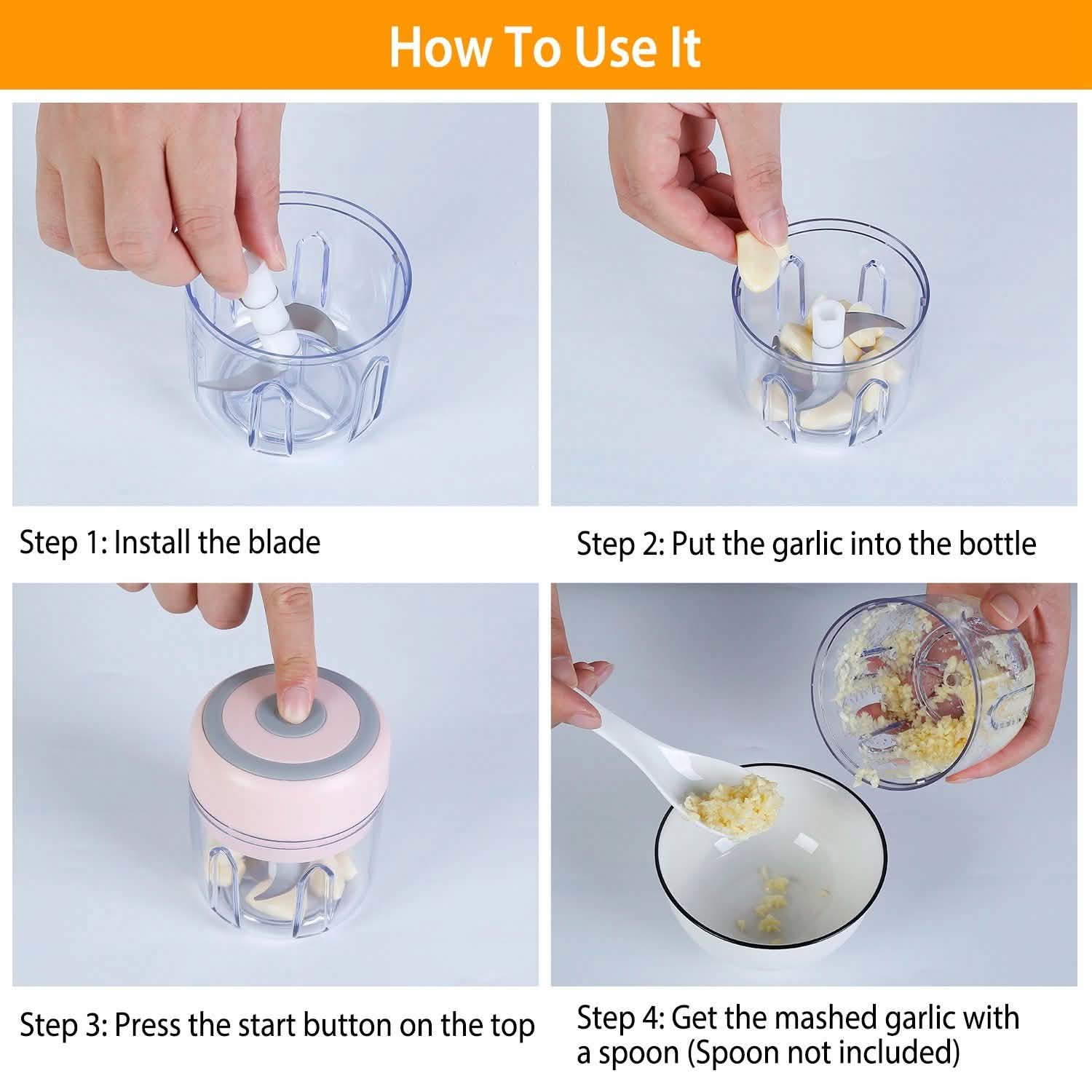 Mini Electric Cordless Garlic Chopper Kitchen Tools & Gadgets - DailySale
