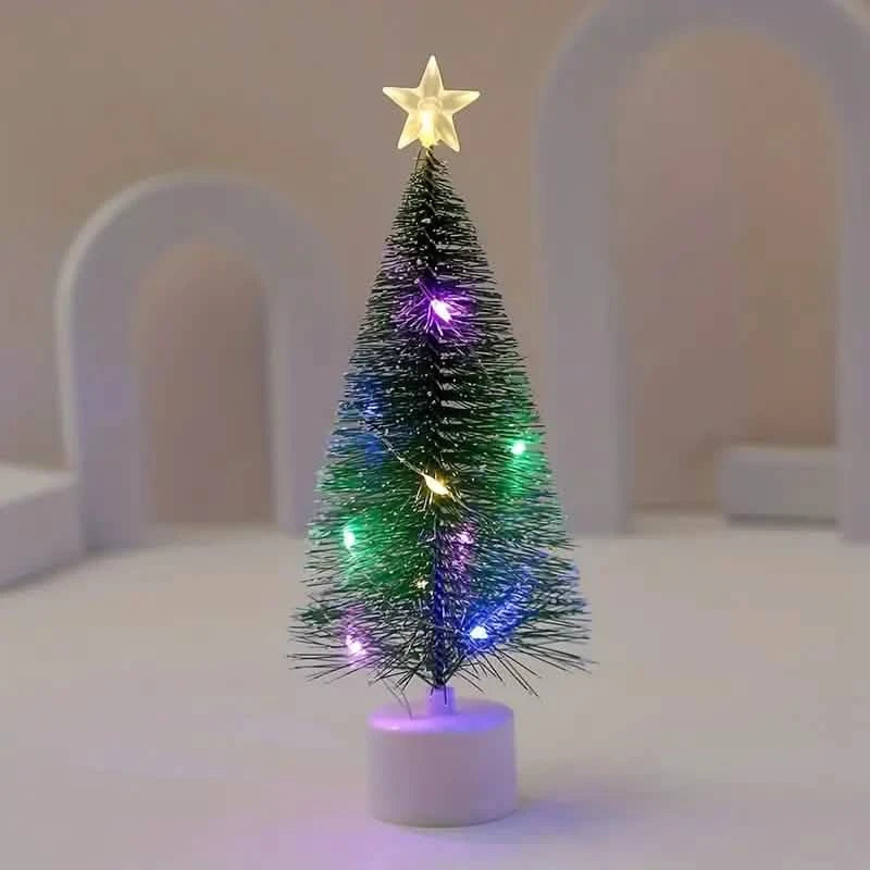 Mini Lighted Colorful Christmas Tree with LED Night Light Acrylic Artificial Holiday Decor & Apparel - DailySale