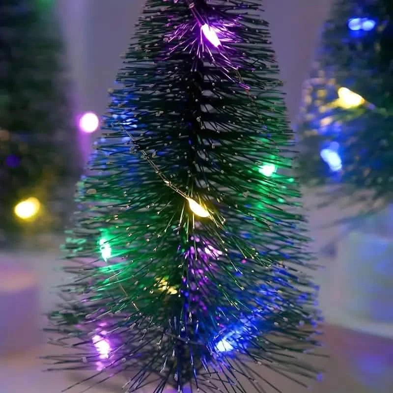 Mini Lighted Colorful Christmas Tree with LED Night Light Acrylic Artificial Holiday Decor & Apparel - DailySale
