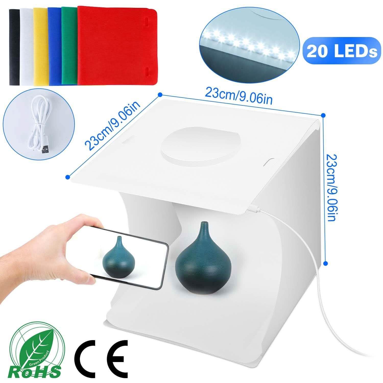 Mini Photo Studio Box Photography with 6 Color Backdrops Cameras & Drones - DailySale