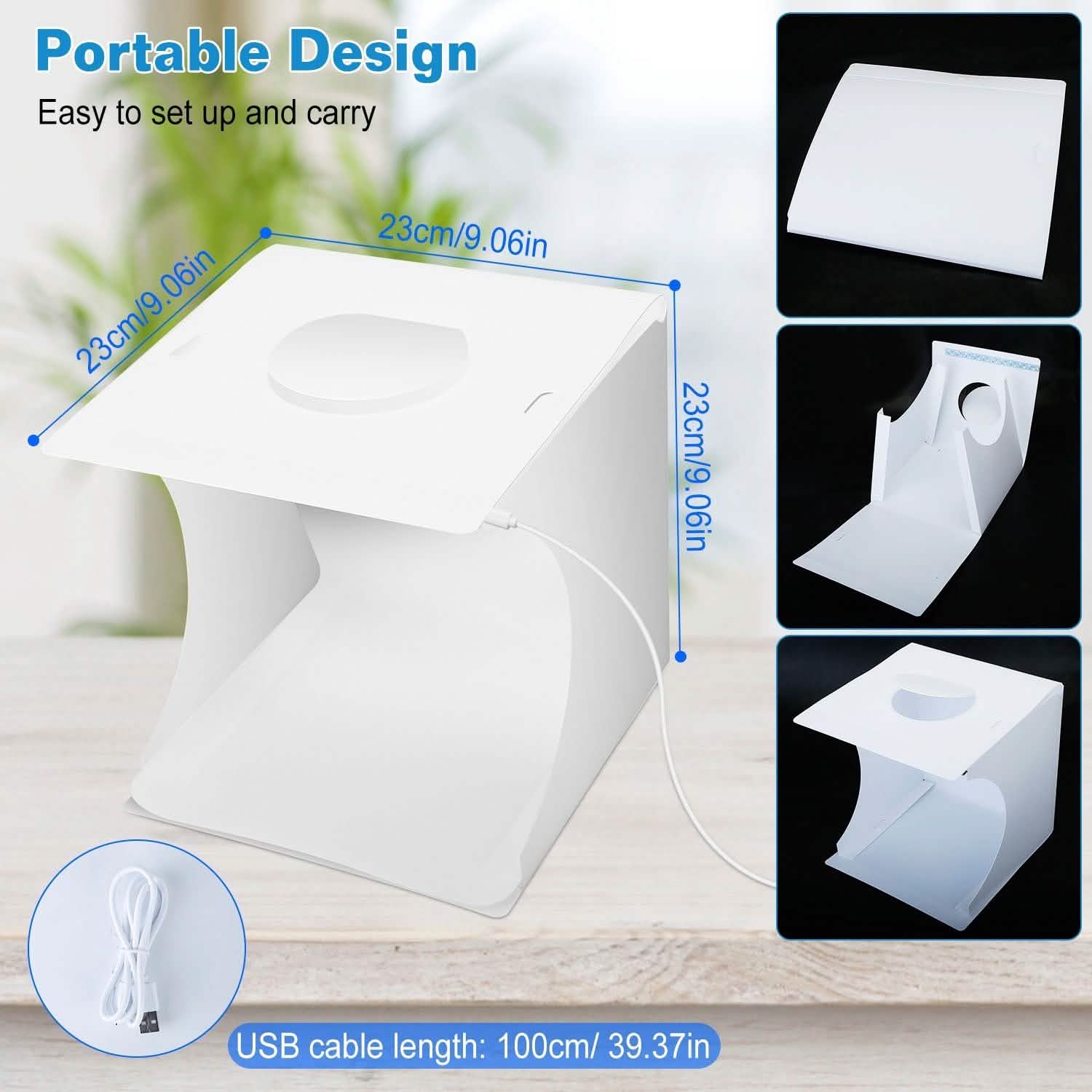 Mini Photo Studio Box Photography with 6 Color Backdrops Cameras & Drones - DailySale