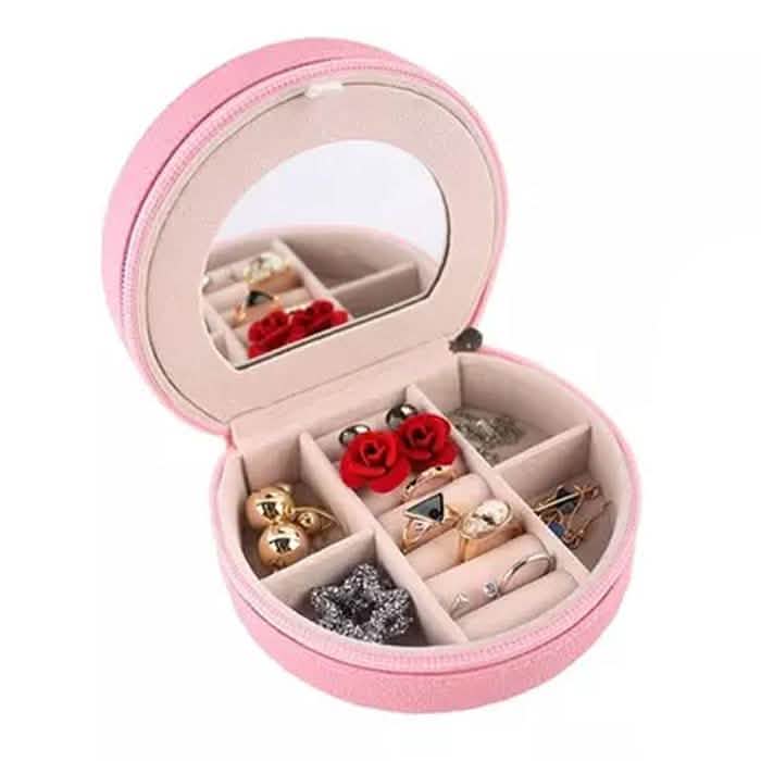 Mini Portable Travel Jewelry Box & Jewelry Organizer Closet & Storage Pink - DailySale