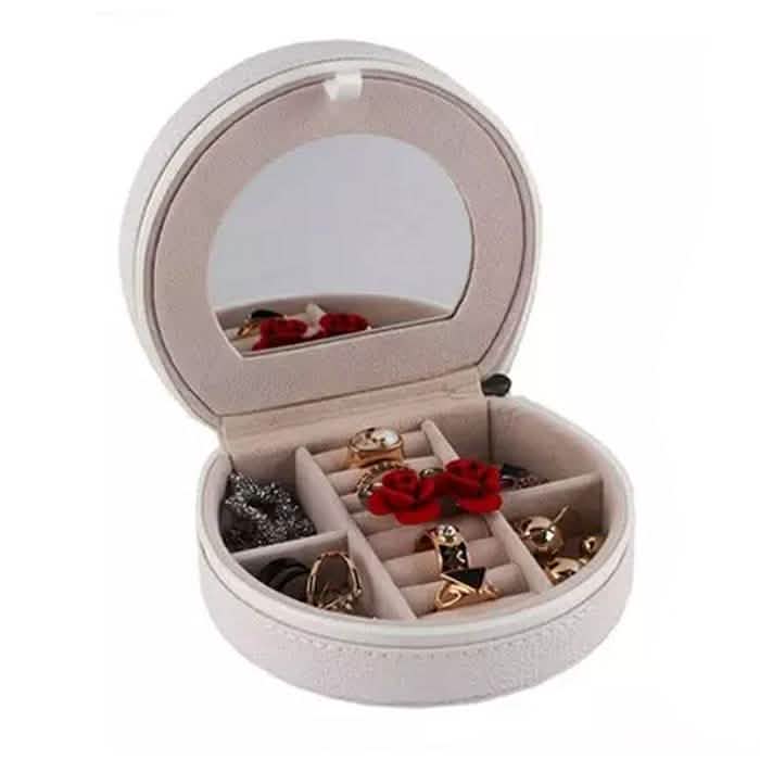 Mini Portable Travel Jewelry Box & Jewelry Organizer Closet & Storage White - DailySale
