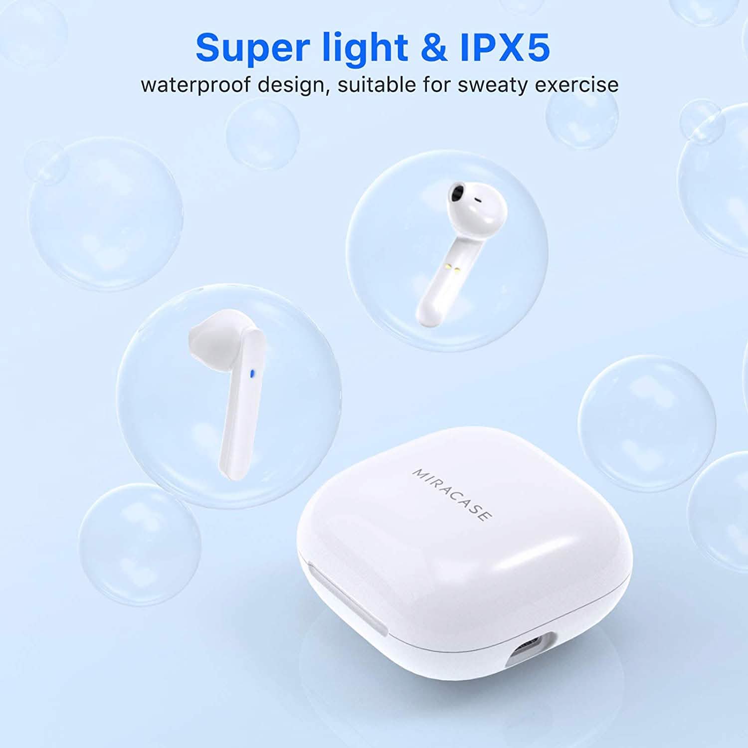 Miracase Wireless Earbuds Bluetooth 5.0 Headphones with USB-C Charging Case Headphones & Audio - DailySale