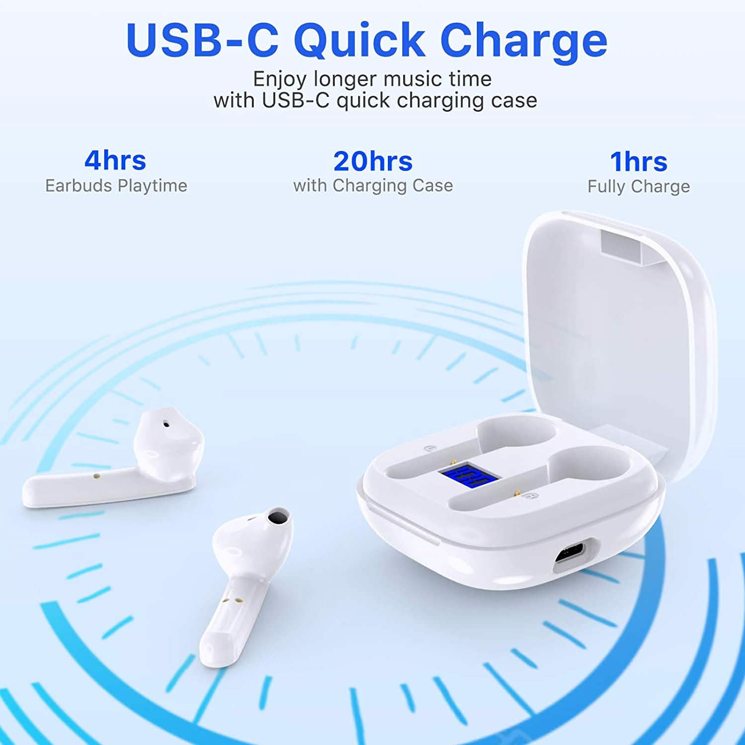 Miracase Wireless Earbuds Bluetooth 5.0 Headphones with USB-C Charging Case Headphones & Audio - DailySale