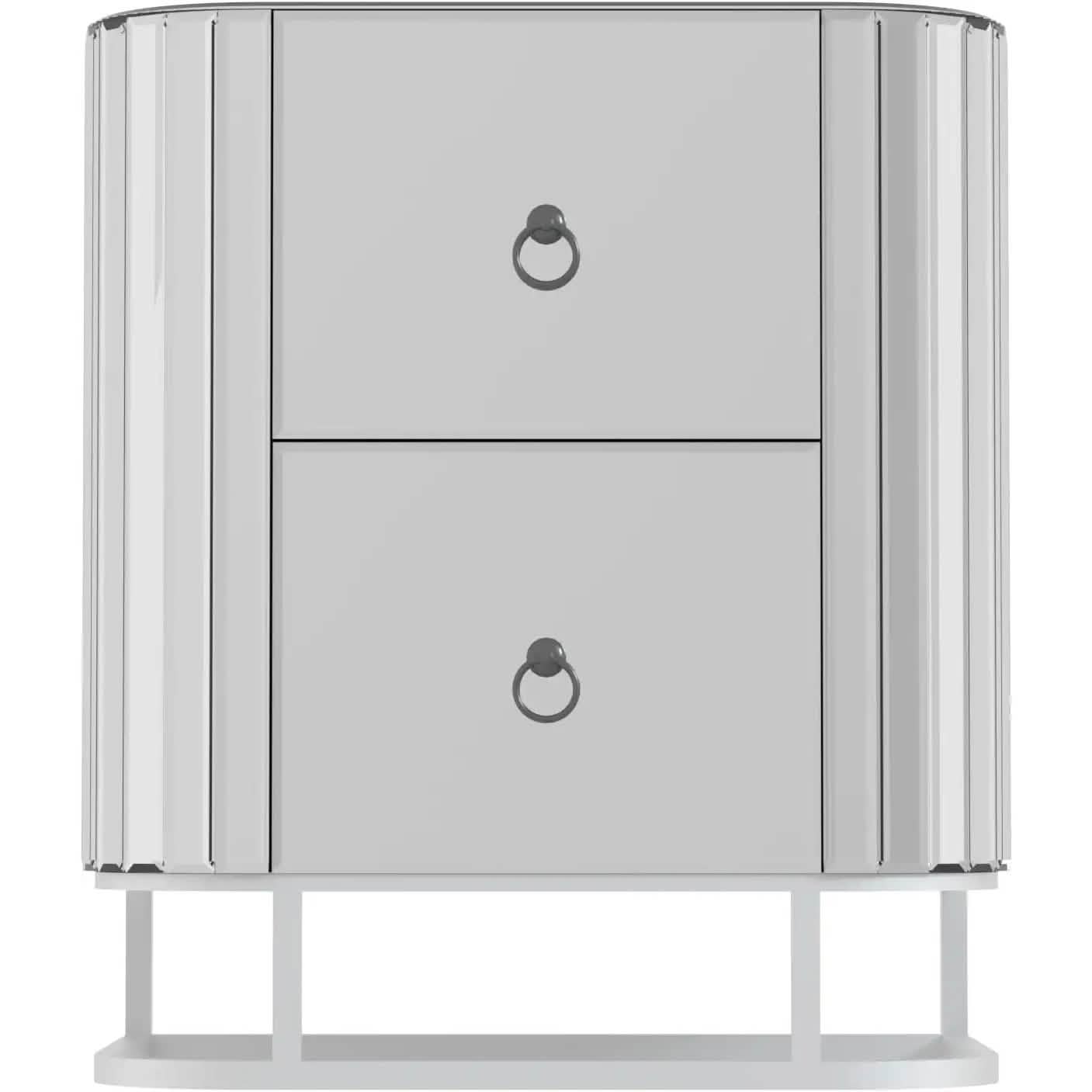 Mirrored Accent Table with 2 Drawers and Stainless Steel Frame Furniture & Decor - DailySale