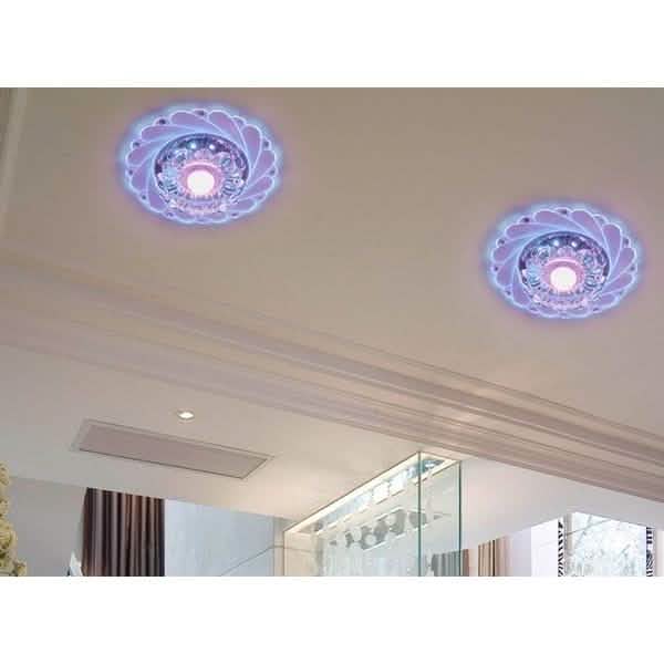 Modern Crystal LED Saving Bright Ceiling Blue Light Lamp Fixture Chandelier Indoor Lighting - DailySale