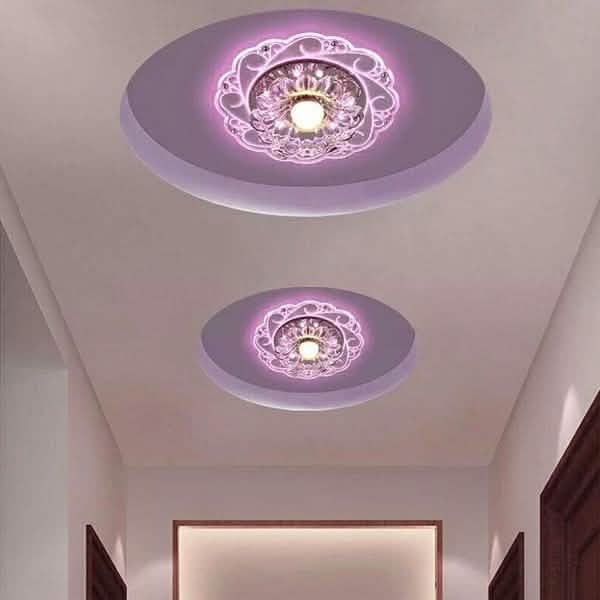 Modern Crystal LED Saving Bright Ceiling Blue Light Lamp Fixture Chandelier Indoor Lighting - DailySale