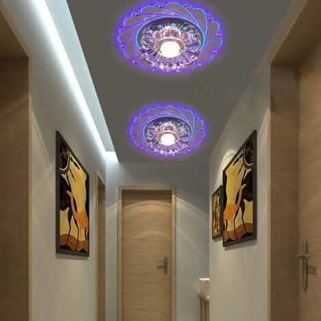 Modern Crystal LED Saving Bright Ceiling Blue Light Lamp Fixture Chandelier Indoor Lighting - DailySale