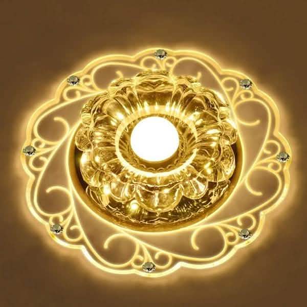 Modern Crystal LED Saving Bright Ceiling Blue Light Lamp Fixture Chandelier Indoor Lighting Warm White - DailySale