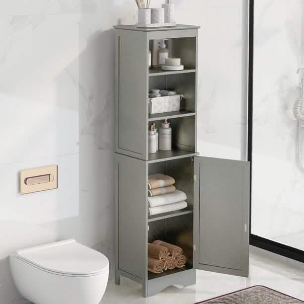 Modern Freestanding Tall Bathroom Locker Closet & Storage - DailySale