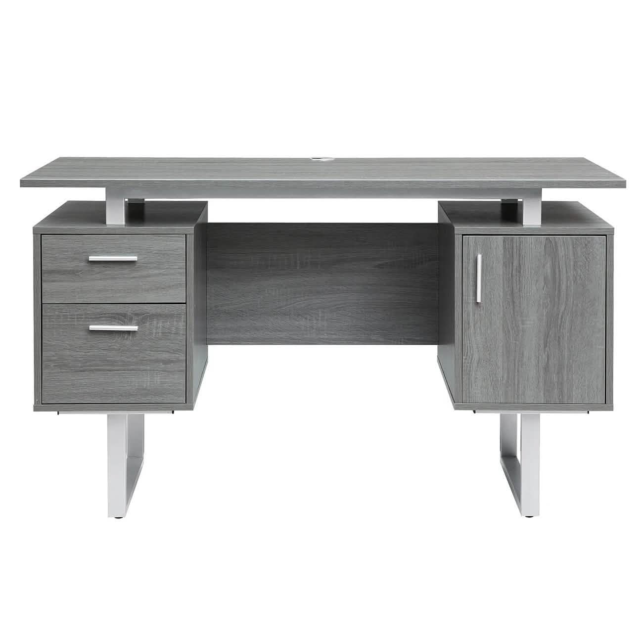Modern Gray Office Desk with Storage Everything Else - DailySale