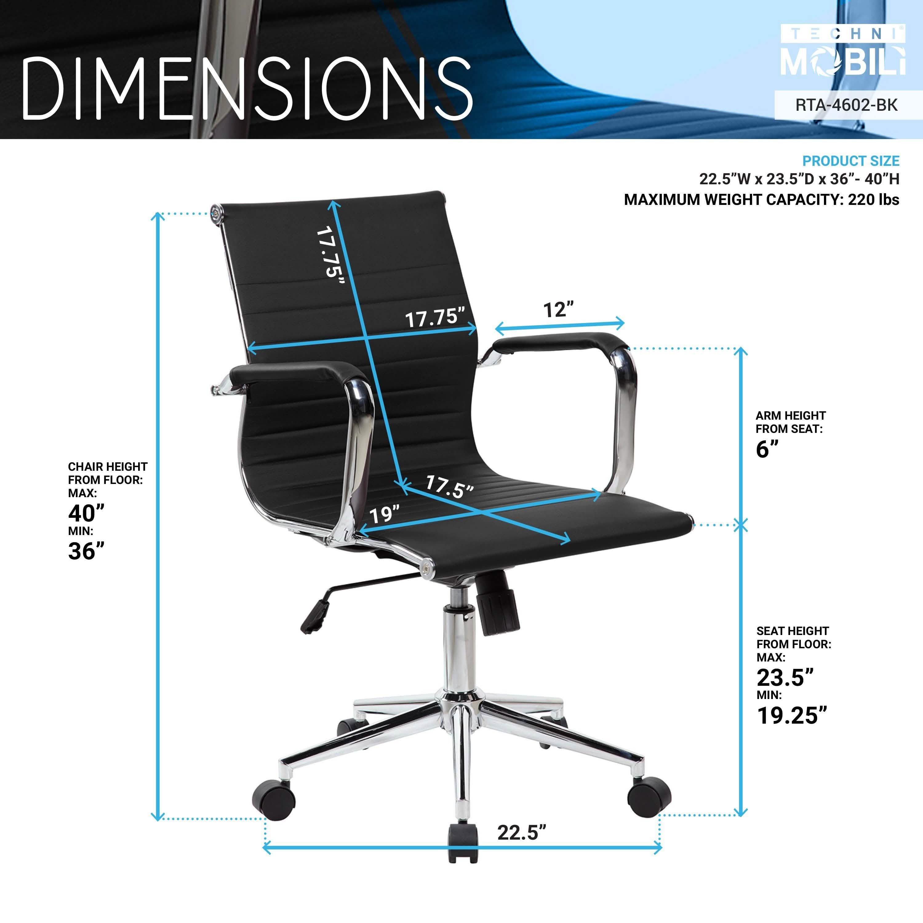 Modern Medium Back Executive Office Chair - Black Everything Else - DailySale