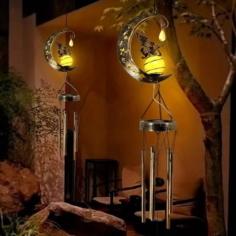 Moon Fairy Solar Wind Chimes Outdoor Garden & Patio - DailySale
