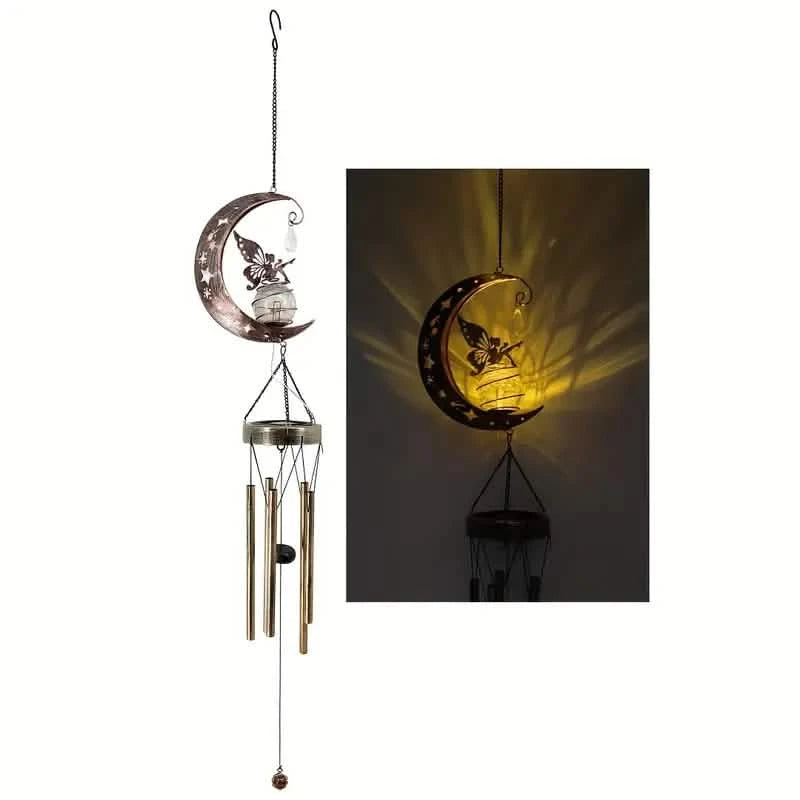 Moon Fairy Solar Wind Chimes Outdoor Garden & Patio - DailySale