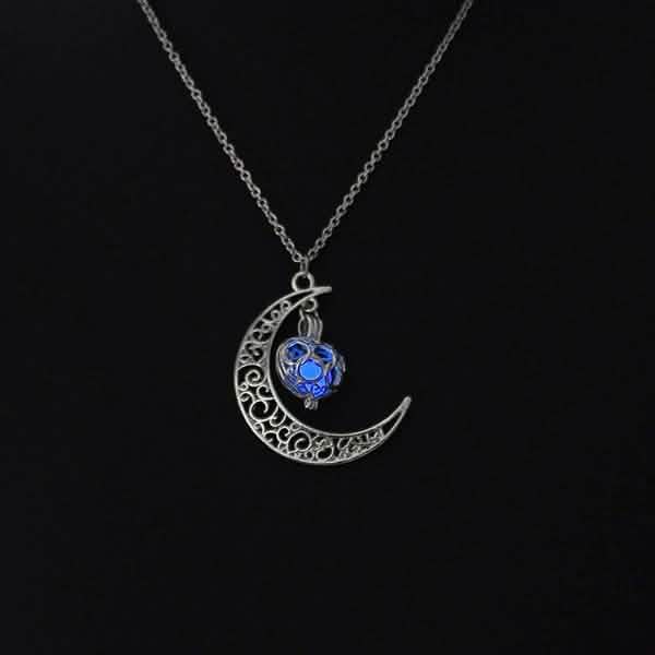 Moon Glowing Necklace Necklaces Blue - DailySale