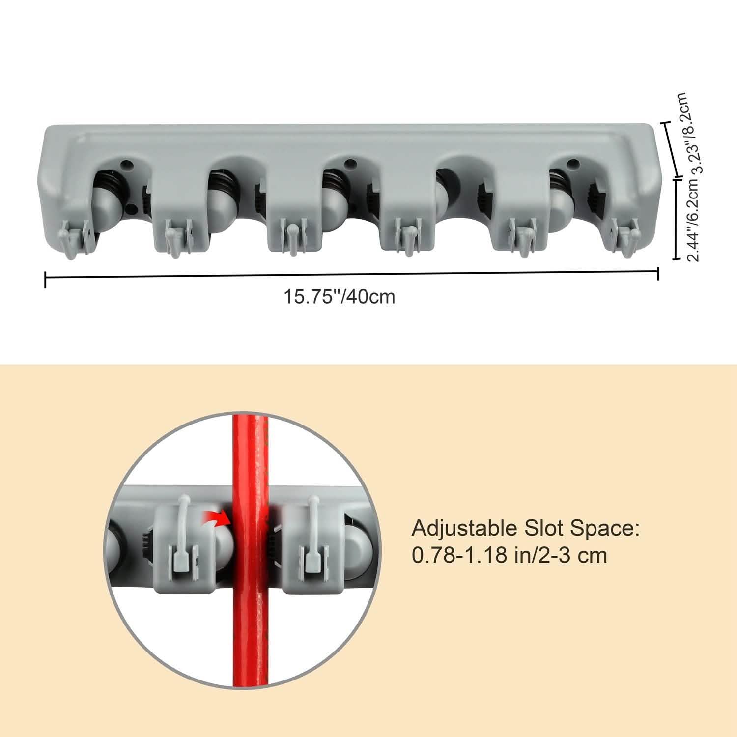 Mop Holder Wall Mount Hanger Organizer Storage Closet & Storage - DailySale